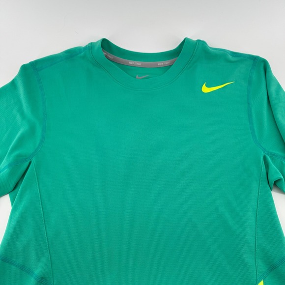Nike Other - Nike Tennis Dri-FIT Shirt Mens Small Green Neon Yellow Athletic Short Sleeve